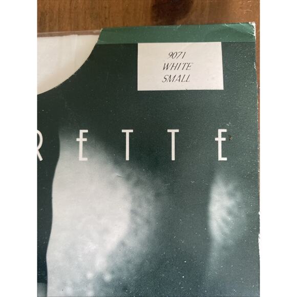 Vintage Vassarette Pantyhose White L-Long Rose Trim Control Top Shadow Toe - Picture 3 of 4